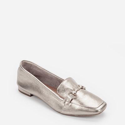 Mocassim com enfeite Prata Velho