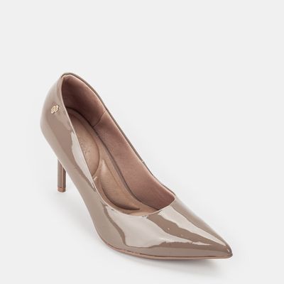 Scarpin liso Usaflex Amêndoa