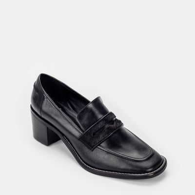 Mocassim Salto Blocado Preto