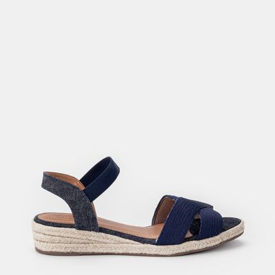 Sandália Anabela Espadrille Marinho