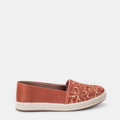 Alpargata Flatform Bordada Laranja