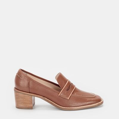Mocassim Salto Blocado Canela