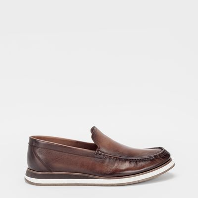 Mocassim sola listrada Whisky