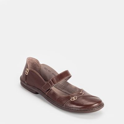 Sapato boneca c/ pespontos Chocolate