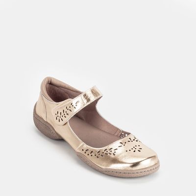 Sapato boneca c/ Recortes Ouro