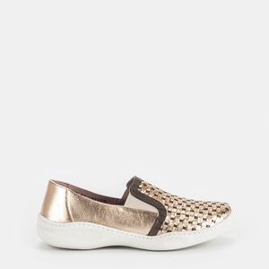 Tênis Slip On Bicolor Ouro