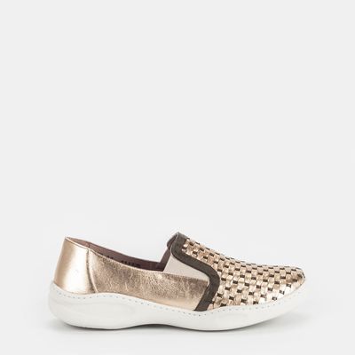 Tênis Slip On Bicolor Ouro
