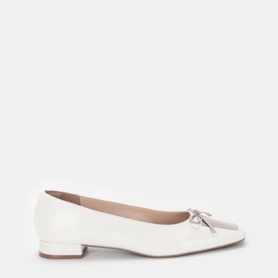 Sapatilha c/ Laço Bicolor Off-White