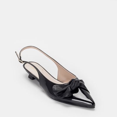 Chanel Salto Baixo com Laço Preto