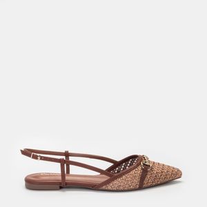 Sapatilha Aberta Tramada Canela