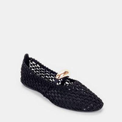 Sapatilha Tramada com Enfeite Preto