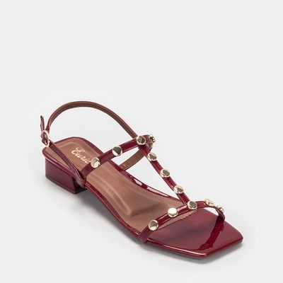 Sandália com Aplicações Vermelho