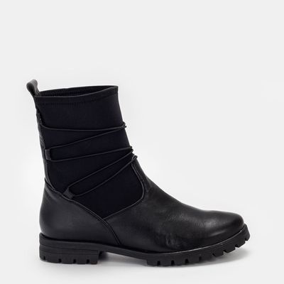 Bota com Elástico Tratorado Preto