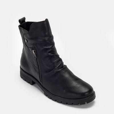 Bota tratorada c/ zíperes Preto