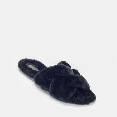 Chinelo de quarto com pelinho Preto