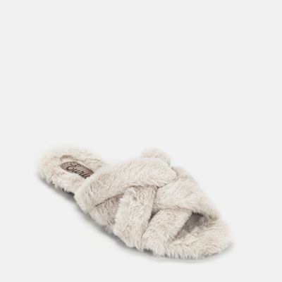 Chinelo de Quarto com Pelinho Off-White