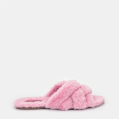 Chinelo de Quarto com Pelinho Rosa