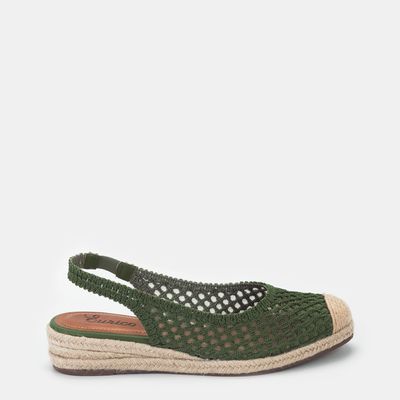 Sandália Anabela Tramada Verde