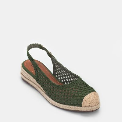 Sandália Anabela Tramada Verde