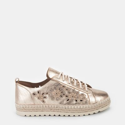 Tênis Espadrille com Detalhe Ouro