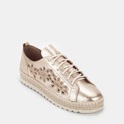 Tênis Espadrille com Detalhe Ouro