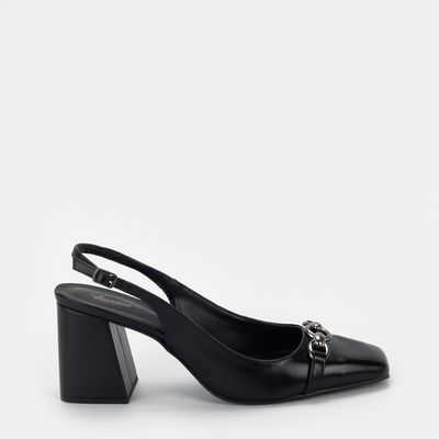 Chanel Salto Blocado com Enfeite Preto