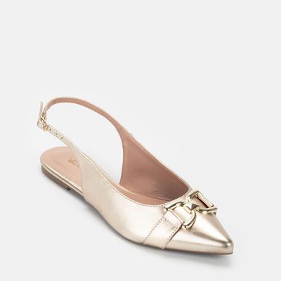 Sapatilha aberta c/ fivela Ouro