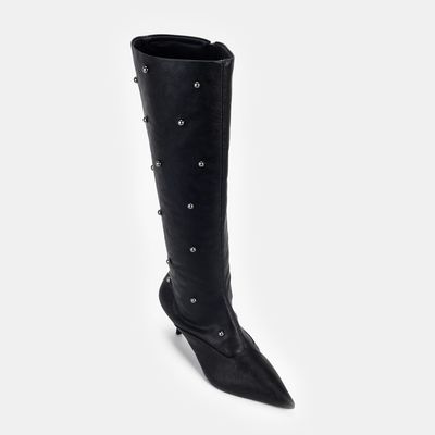 Bota Cano Alto c/ Tachas Preto