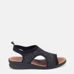 Sandália Knit com Recortes Preto