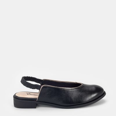 Slingback Bico Redondo Preto