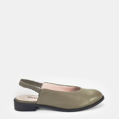 Slingback Bico Redondo Verde