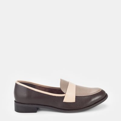 Mocassim Pespontado Multicor Amêndoa