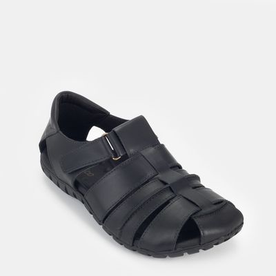Sandália Transpassada c/ Velcro Preto