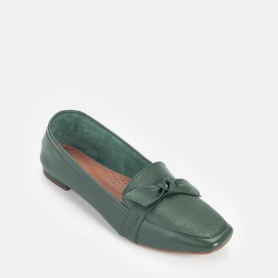 Mocassim com laço Verde