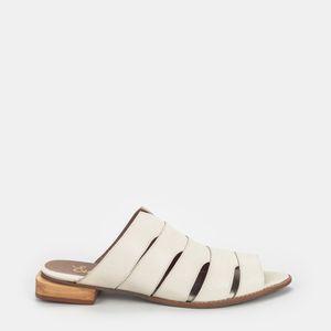Mule Bico Fino com Tiras Off-White