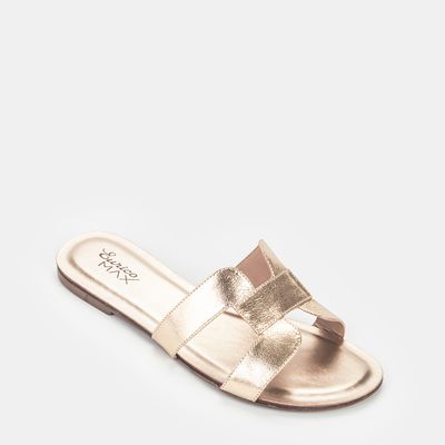 Rasteira Tira Geometrica Ouro