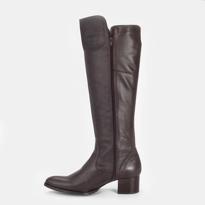 Bota Cano Alto Assimétrico Marrom