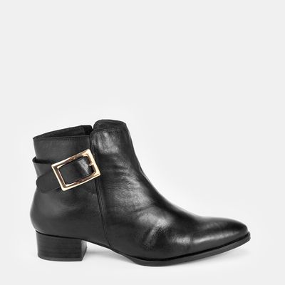 Bota Cano Baixo c/ Fivela Preto