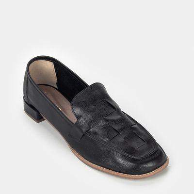 Mocassim Salto Baixo Preto