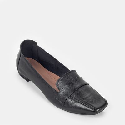 Mocassim Bico Quadrado Preto