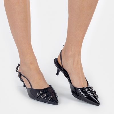 Chanel Tiras com Fivela Preto