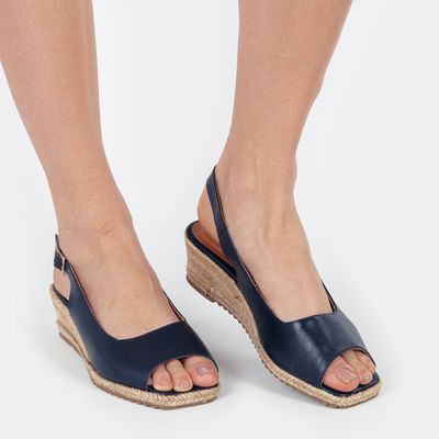 Sandália Anabela Espadrille Marinho