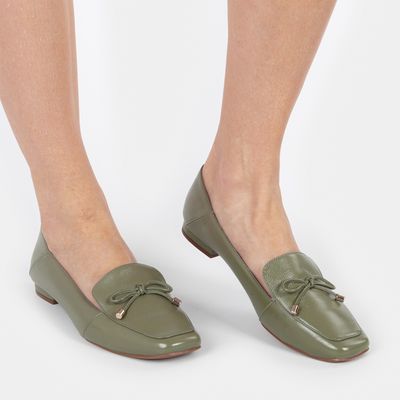Mocassim Laço Fino Verde