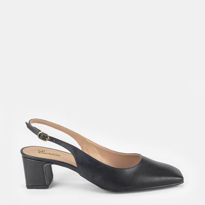 Chanel Bico Quadrado Salto Médio Preto