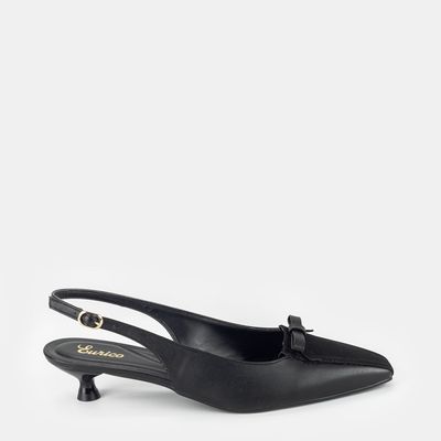 Chanel Bico Quadrado c/ Laço Preto