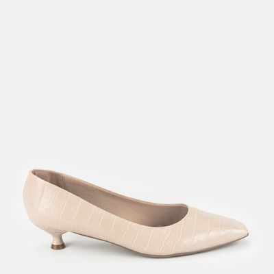 Scarpin Salto Baixo Off White