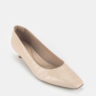 Scarpin Salto Baixo Off White
