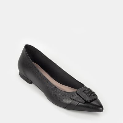 Sapatilha Bico Fino c/ Fivela Preto