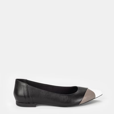Sapatilha Bico Fino Multicor Preto