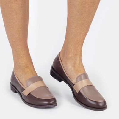 Mocassim Pespontado Multicor Amêndoa